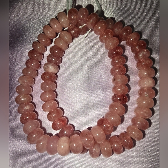 Strawberry Quartz Rondelle Bracelet - Picture 6 of 10